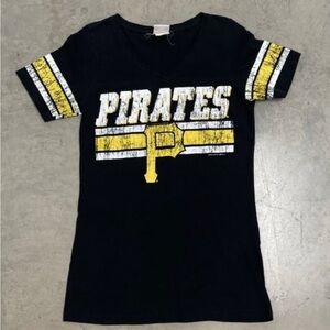 Pirates Black Tee with Yellow Stripes